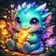 Vibrantly colored geometric fantasy creature avatar with unique vivid shapes